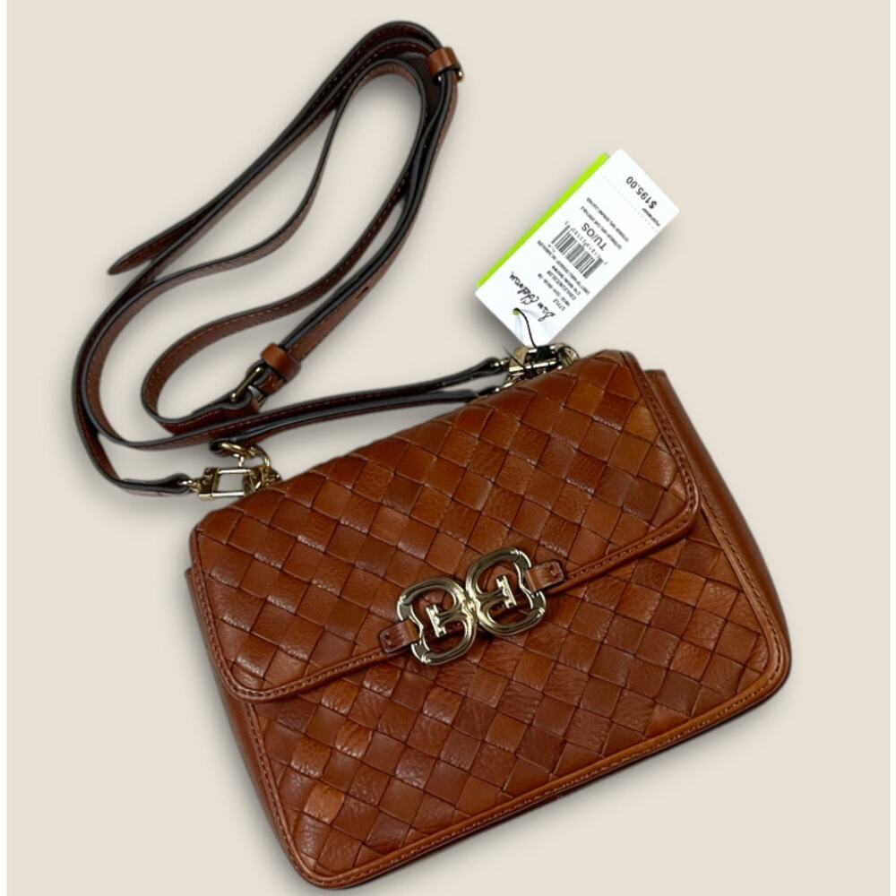 Sam Edelman Woven Leather Bag - Gold Accents - New